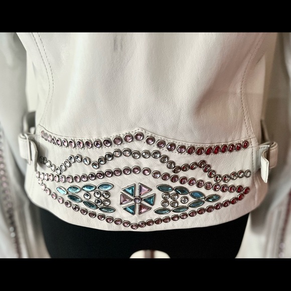 Cripple Creek White Leather Bling Jacket - Picture 3 of 8